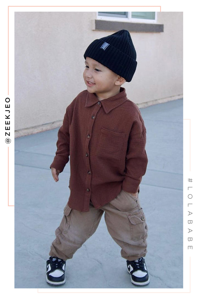 Load image into Gallery viewer, Little Boy Modeling Brown 
