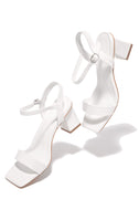Adjustable Buckle White Heel