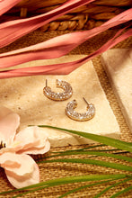Load image into Gallery viewer, Embellished Gold-Tone Hoop Earring

