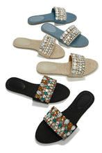 Load image into Gallery viewer, All Colors Available - Blue, Nude and Black Slip On Sandals
