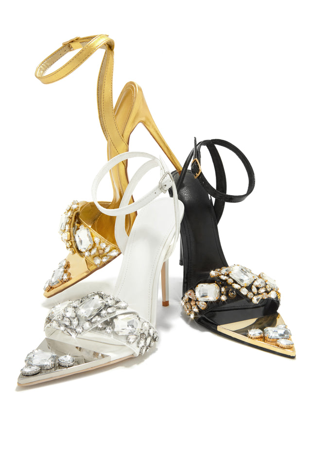 Load image into Gallery viewer, All Colors Available - Gold-Tone, White and Black Single Sole High Heels
