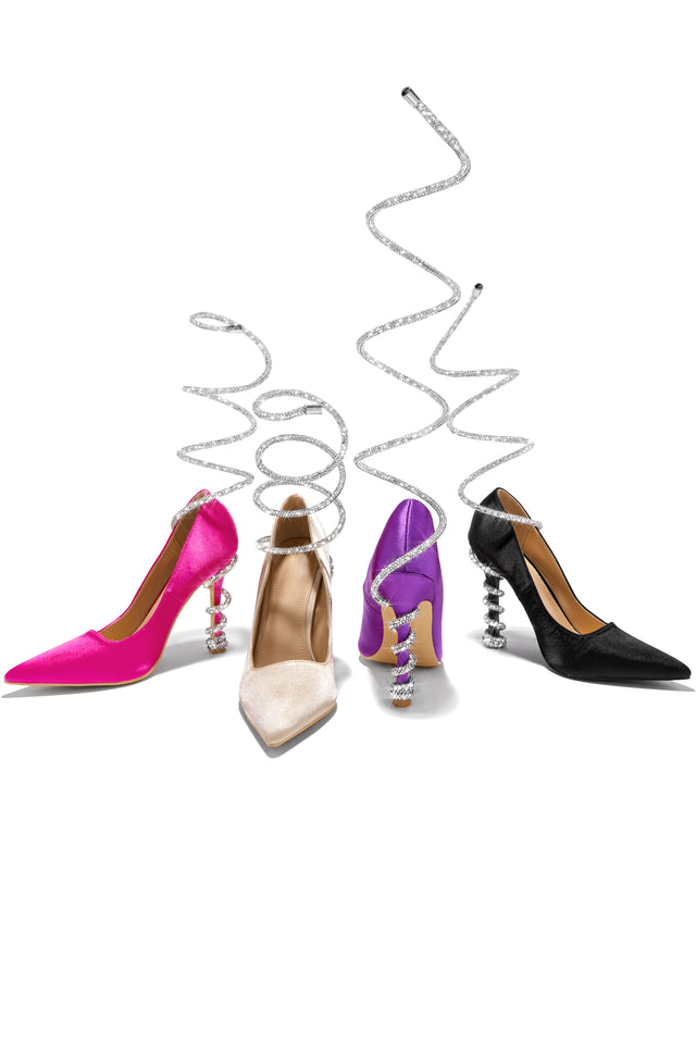 Load image into Gallery viewer, All Colors Available In Coil Pumps - Pink, Nude, Purple and Black
