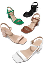 Load image into Gallery viewer, Multi Square Toe Block Heels
