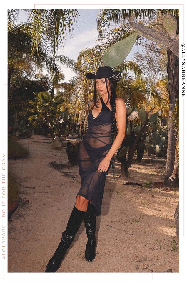 Load image into Gallery viewer, Black Mesh Dress
