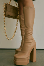 Load image into Gallery viewer, Nude Platform Block Heel Boots
