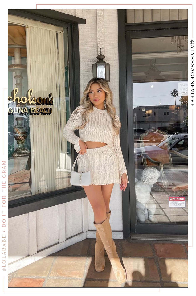 Load image into Gallery viewer, Elanya Mini Skirt - Cream
