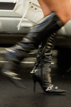 Load image into Gallery viewer, Women Walking with Black Knee High Boots
