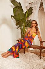 Load image into Gallery viewer, Women Wearing Red Multi Maxi Dress
