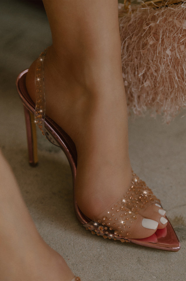 Load image into Gallery viewer, Pink Rhinestone Heels
