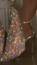 Load and play video in Gallery viewer, Silver embellished platform heel
