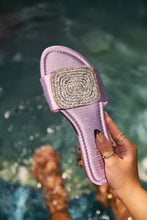 Load image into Gallery viewer, Beach Cocktail Embellished Slip On Sandals - Lavender
