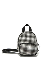 Load image into Gallery viewer, Black And Silver stone Embellished Backpack Style Crossbody Bag
