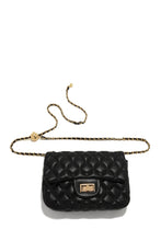 Load image into Gallery viewer, Black Quilted Flap Over Bag
