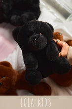 Load image into Gallery viewer, Black Kids Plush Teddy Bear Foot Slippers
