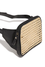 Load image into Gallery viewer, Black Straw Bag With Zipper Closure
