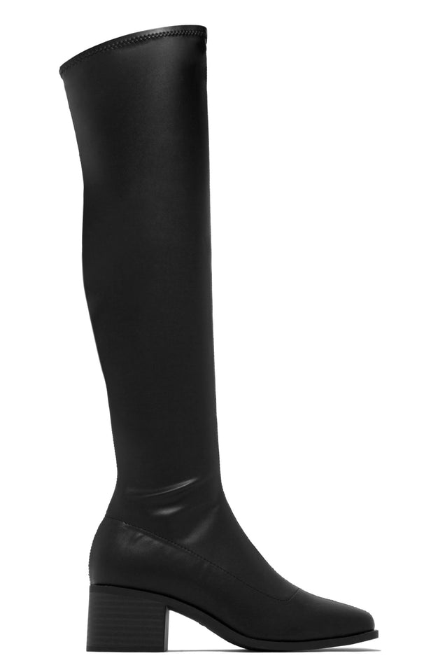 Load image into Gallery viewer, Carlene Over The Knee Boots - Black PU
