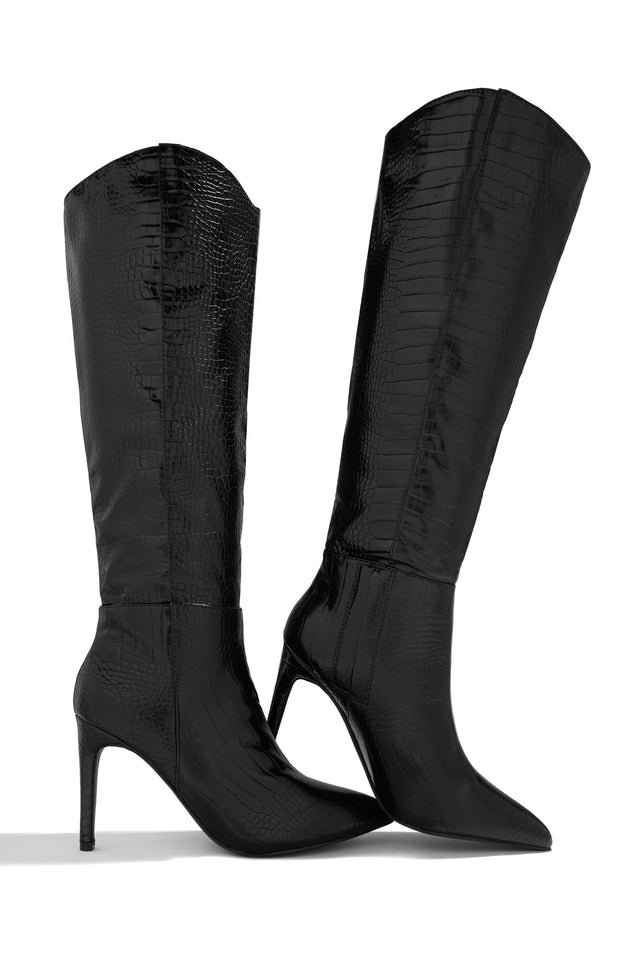 Load image into Gallery viewer, Black Croc Boots
