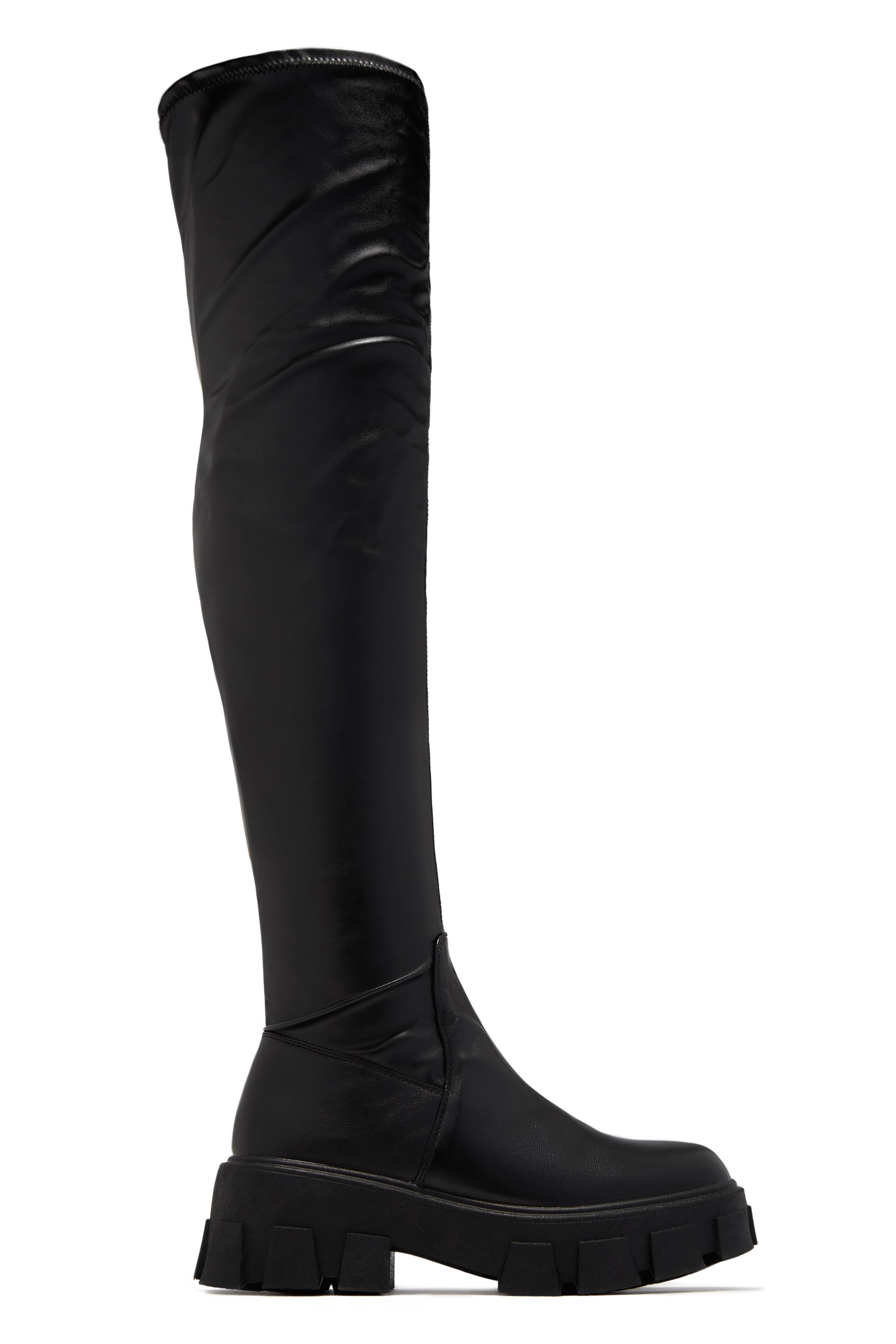 Miss Lola | Black Over The Knee Boots – MISS LOLA