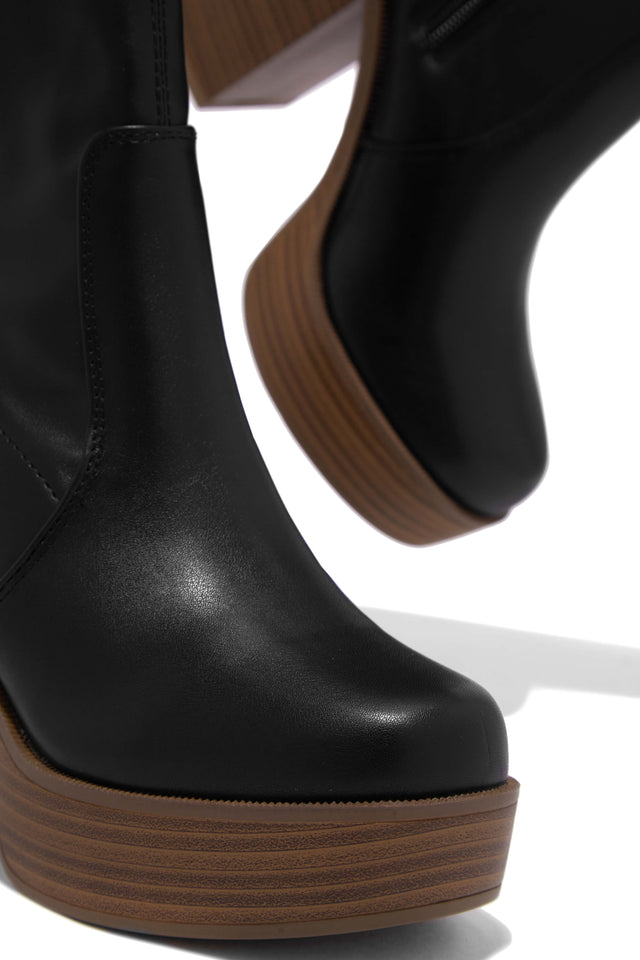 Load image into Gallery viewer, Black Chunky Heel Ankle Boots
