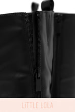 Load image into Gallery viewer, Black Boot With Inward Zipper Closure 
