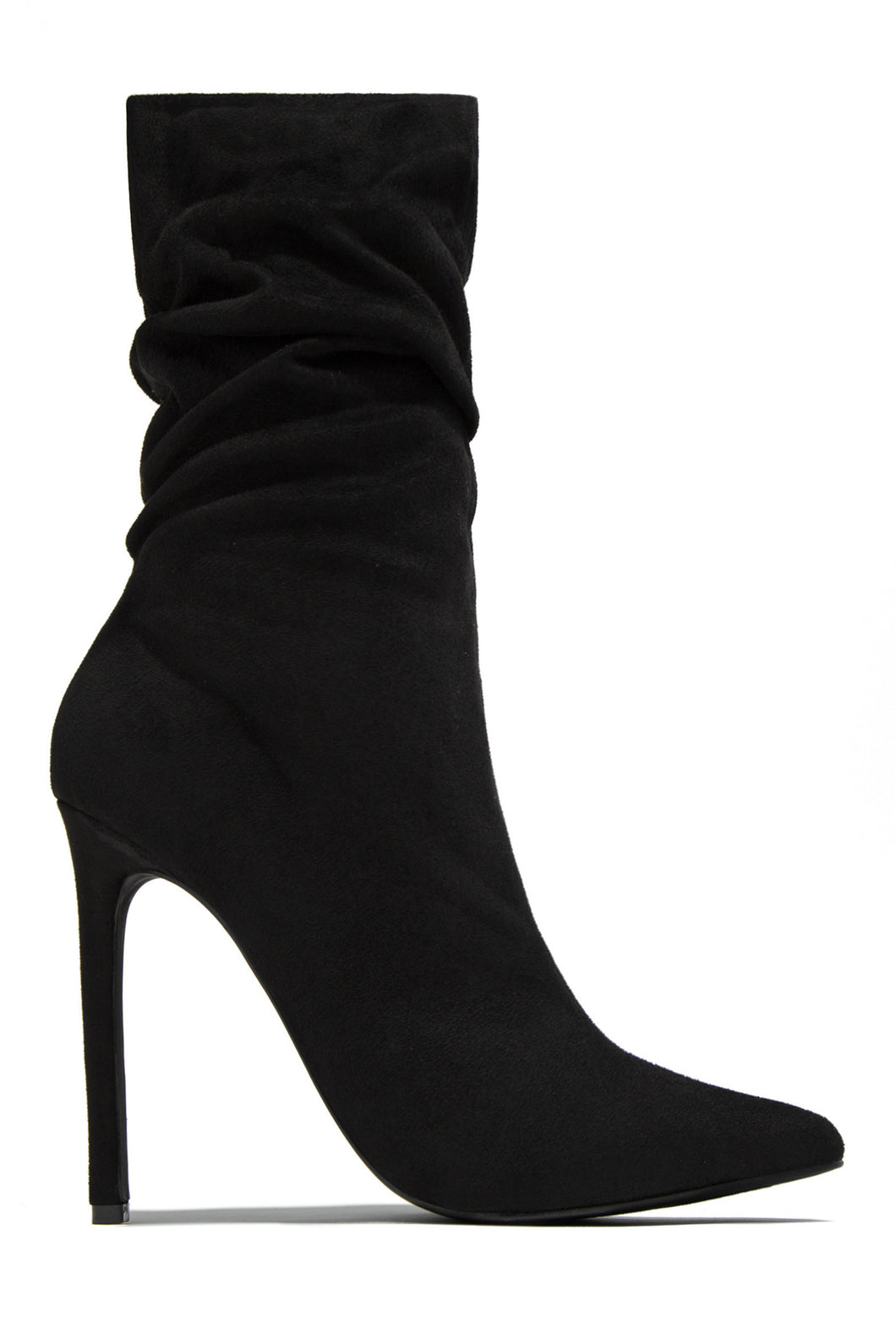 Solemate Ruched Detailed Ankle Heel Boots - Black