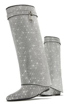 Load image into Gallery viewer, Black Embellished Wedge Boots

