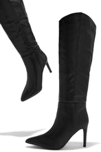 Load image into Gallery viewer, Portia Knee High Heel Boots - Black
