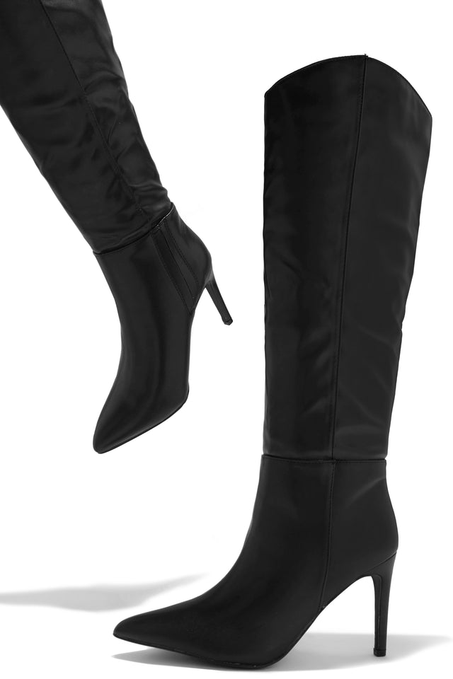 Load image into Gallery viewer, Portia Knee High Heel Boots - Black
