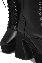 Load image into Gallery viewer, Black Combat Boots With Unique Block Heel 

