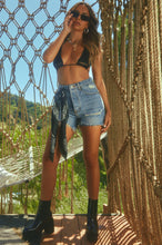 Load image into Gallery viewer, Model Crochet Bikini with Denim Shorts
