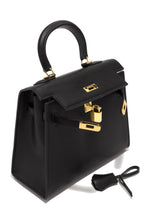 Load image into Gallery viewer, Black Handbag with Gold-Tone Hardware
