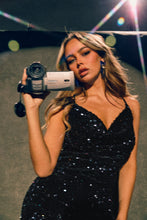 Load image into Gallery viewer, Embellished Mini Black Multi Dress
