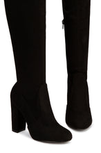 Load image into Gallery viewer, Way Up High Block Heel Over The Knee Boots - Black
