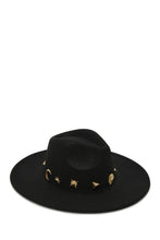 Load image into Gallery viewer, Black and Gold Embellished Hat
