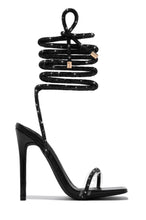 Load image into Gallery viewer, Sofia Embellished Lace Up Heels - Blue
