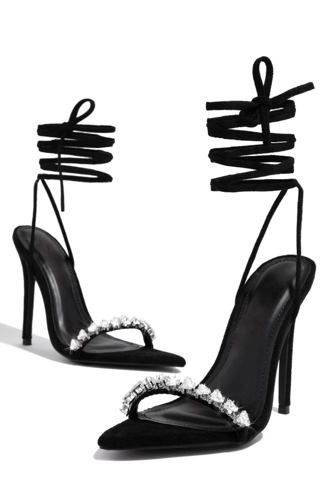 Load image into Gallery viewer, Black Lace Up High Heels
