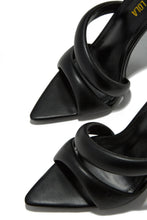 Load image into Gallery viewer, Black Slip On Open Toe Heels
