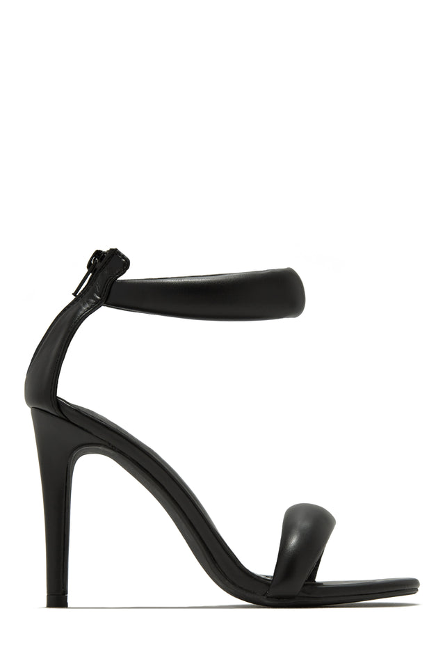 Miss Lola Acelyn Black Single Sole Ankle Strap High Heels MISS LOLA