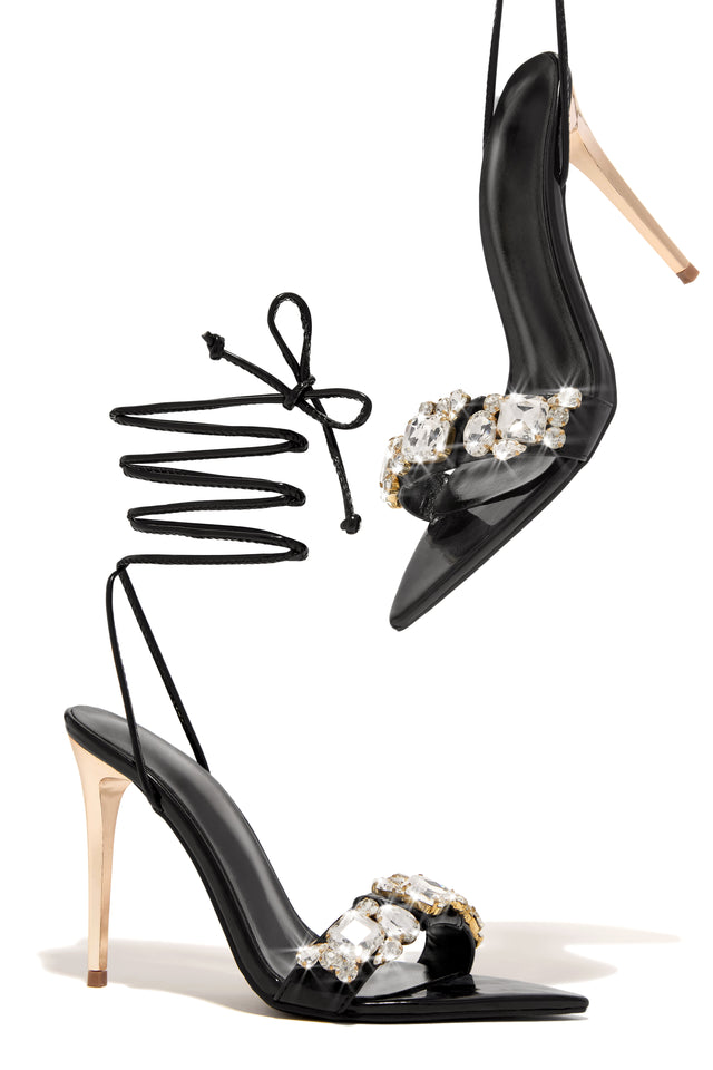 Load image into Gallery viewer, Black Pointed Toe Heels 
