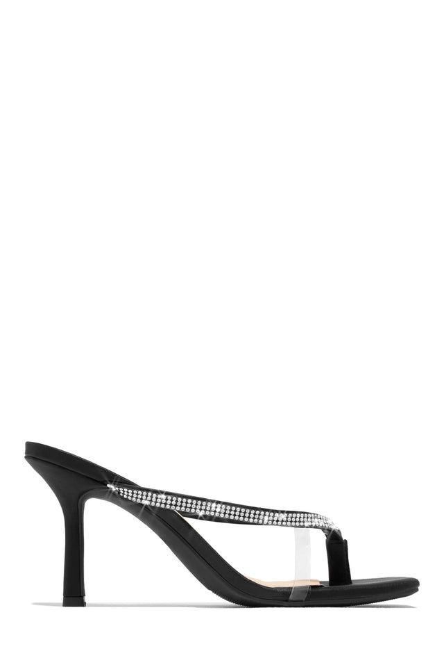 Load image into Gallery viewer, Black Thong Heel Mules
