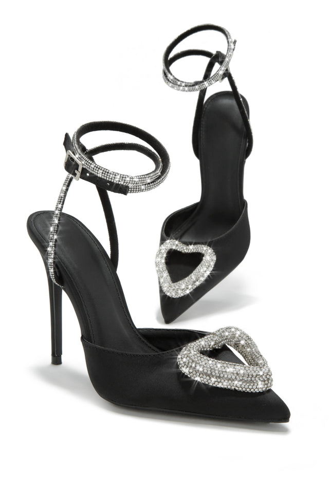 Load image into Gallery viewer, Black Pumps with Embellished Heels
