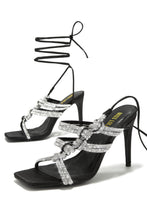 Load image into Gallery viewer, Black Rhinestone Heels
