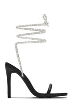 Load image into Gallery viewer, Pretty Girl Embellished Lace Up High Heels - Black
