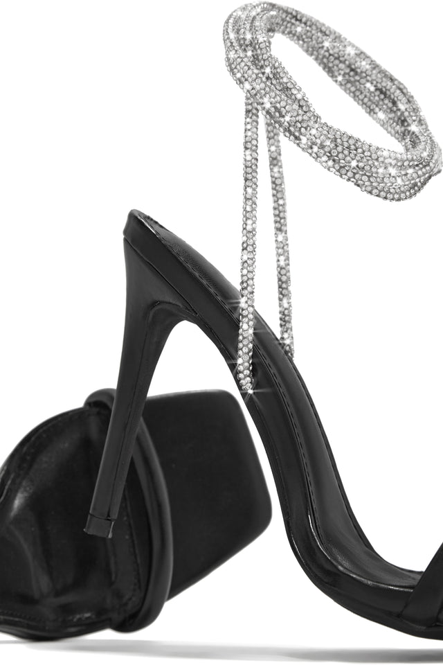 Load image into Gallery viewer, Pretty Girl Embellished Lace Up High Heels - Black
