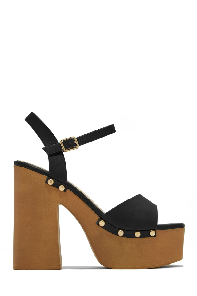 Load image into Gallery viewer, Black Chunky Platform Heels
