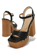 Load image into Gallery viewer, Black Platform Heels with Platform Sole
