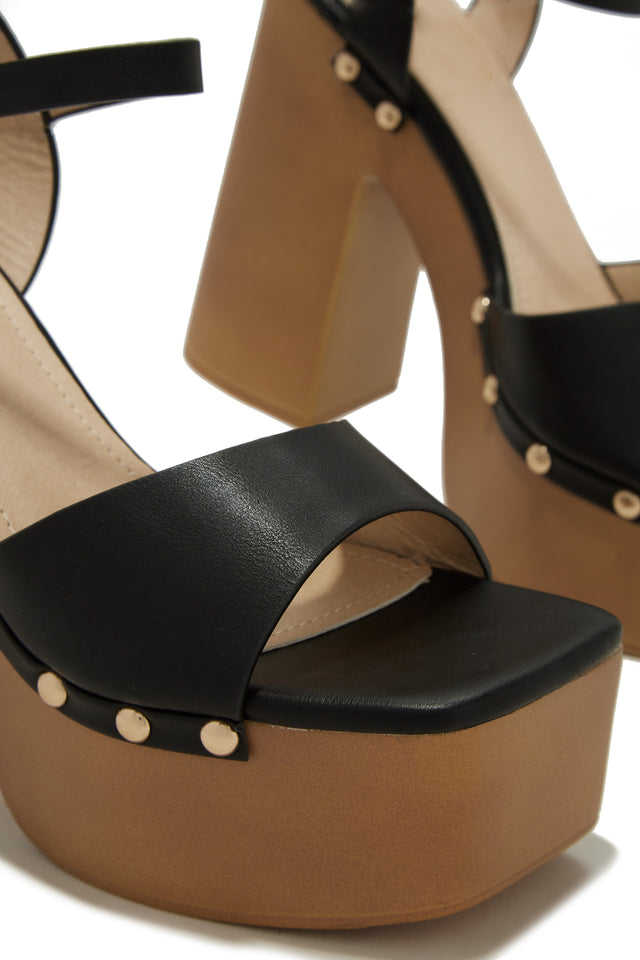 Load image into Gallery viewer, Black Platform Open Toe Heels
