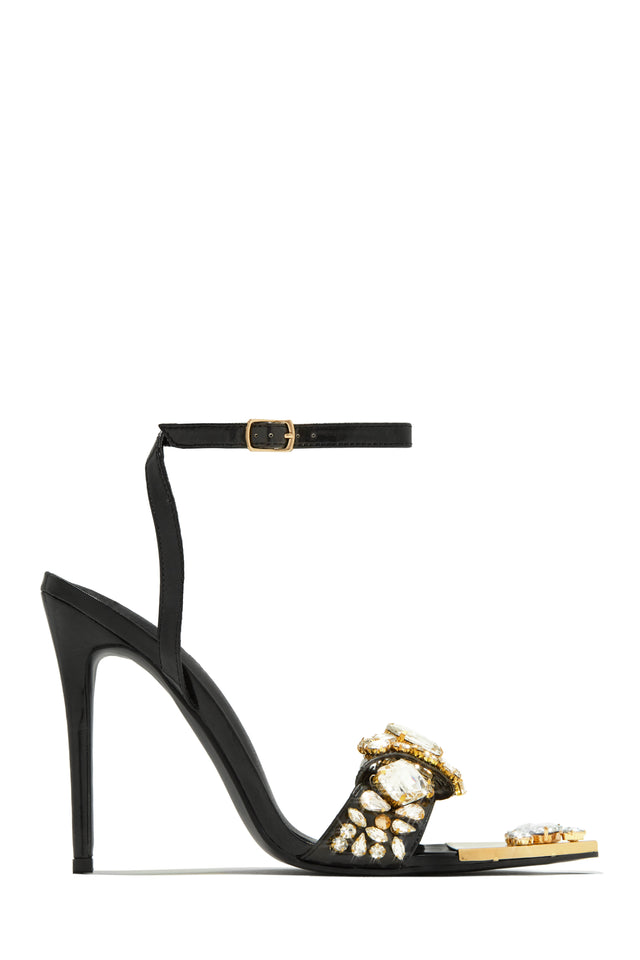 Load image into Gallery viewer, Black Embellished High Heels
