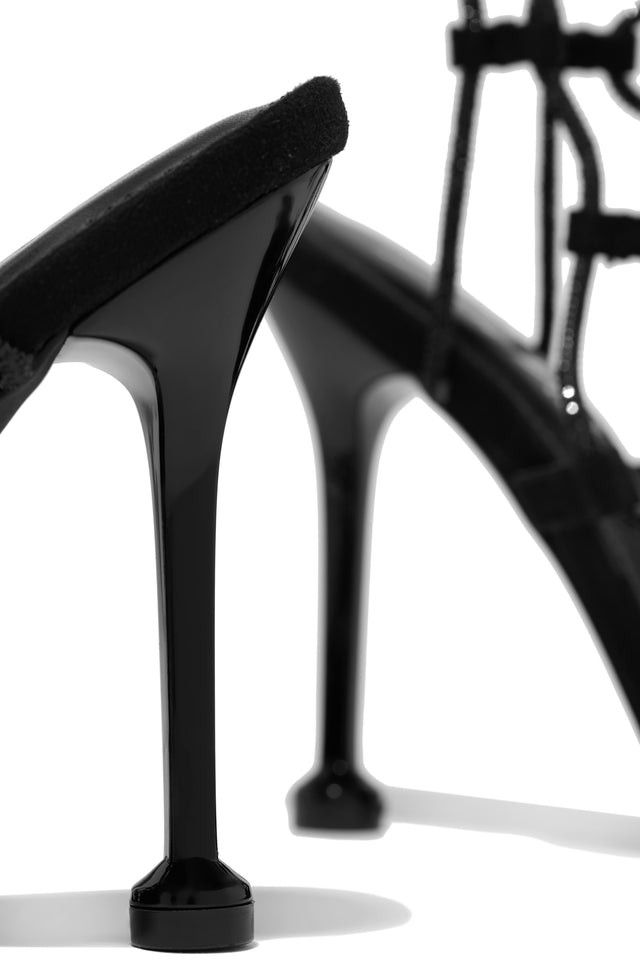 Load image into Gallery viewer, Black Embellished Unique Heels 
