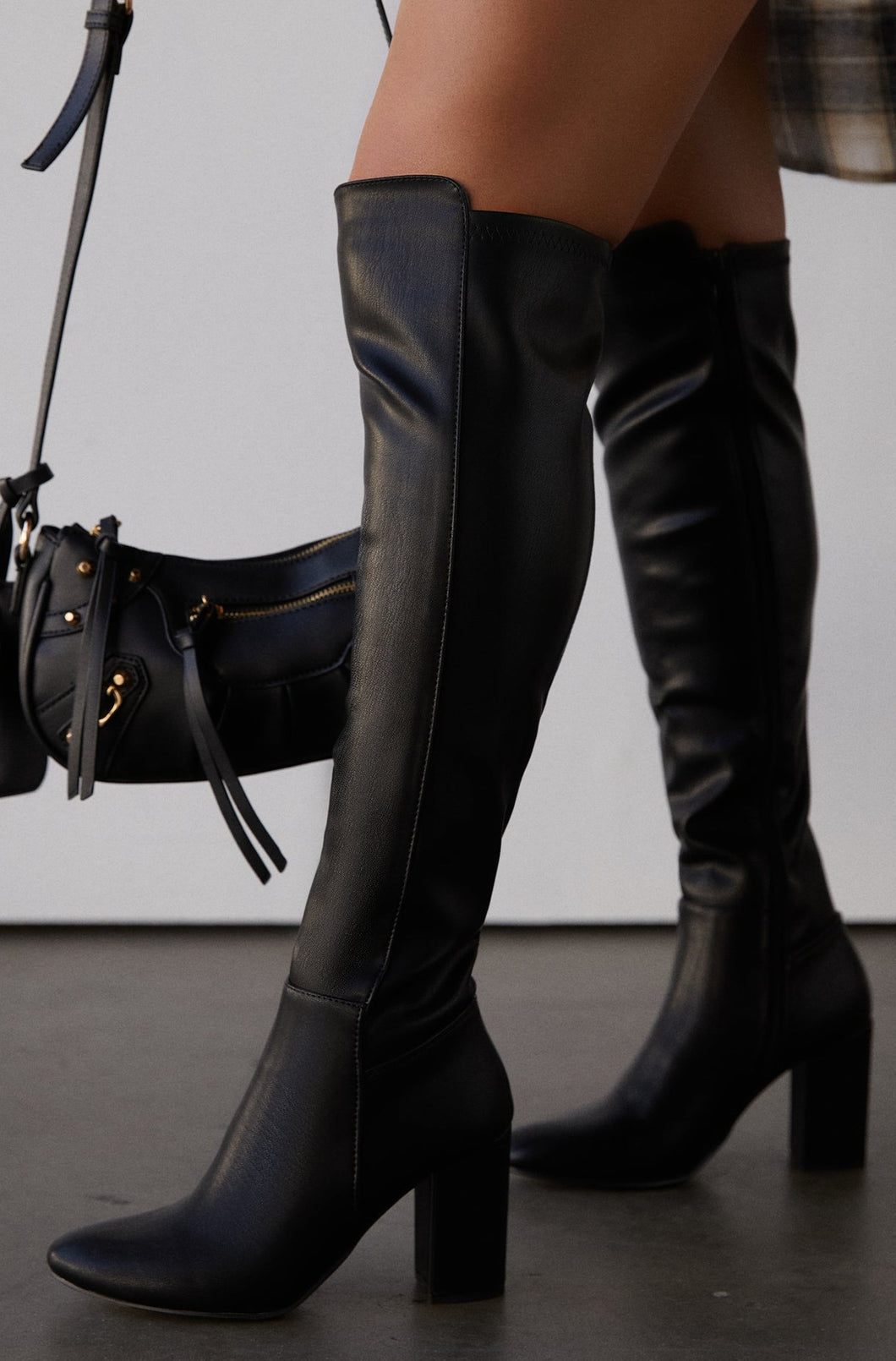 Model Wearing Black boots 